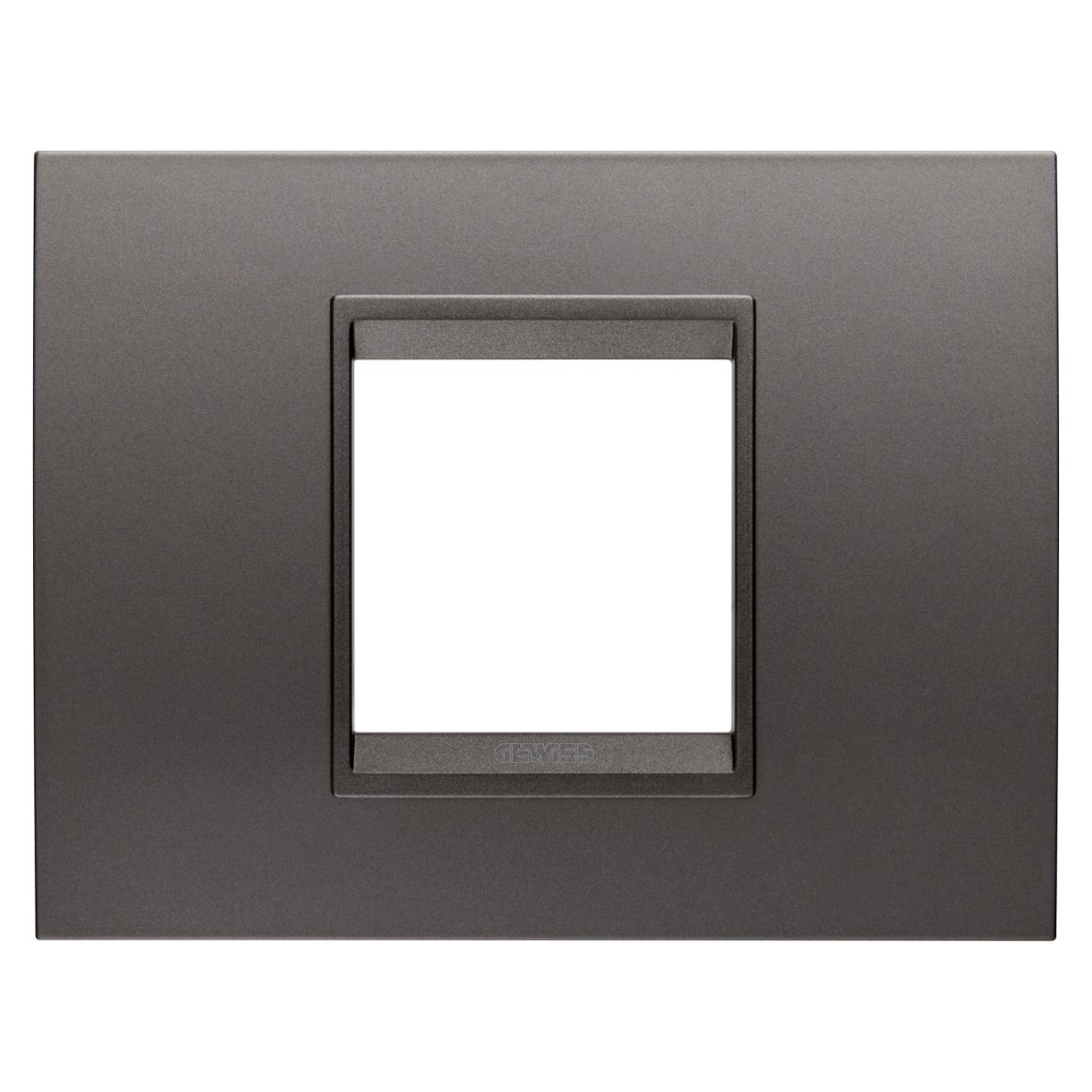 Gewiss GW16202XF Gewiss GW16202XF — Lux Plate - In Metal - 2 Modules - Gunbarrel - Inner Frame Matt Gunbarrel - Chorusmart