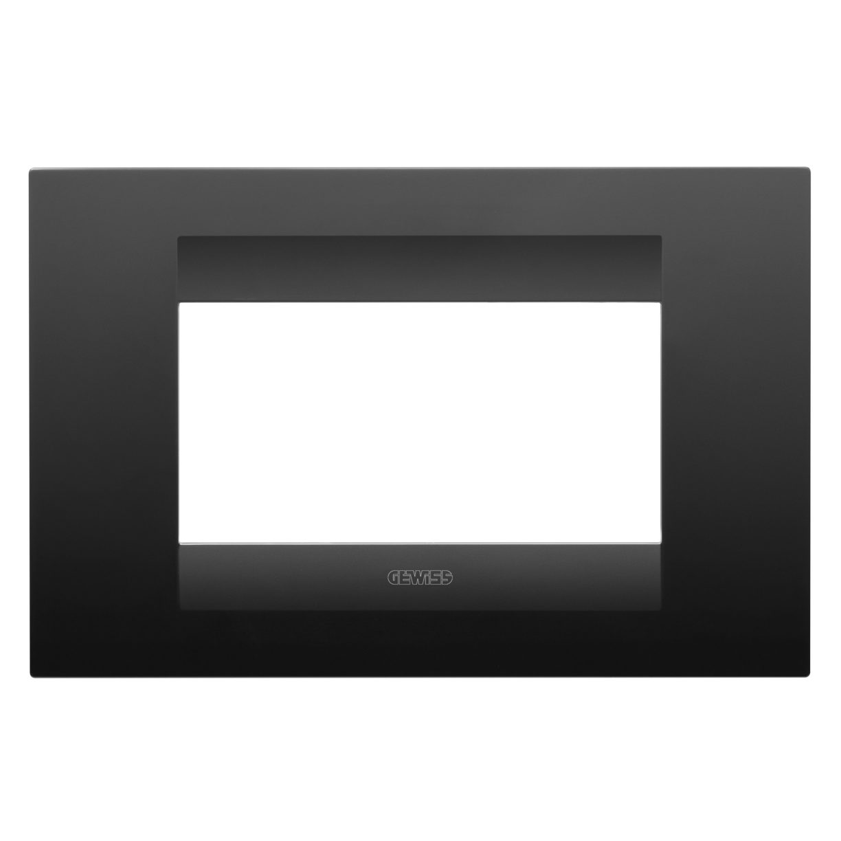 Gewiss GW16404VN Gewiss GW16404VN — Geo Plate - In Painted Technopolymer - 4 Modules - Satin Black - Chorusmart