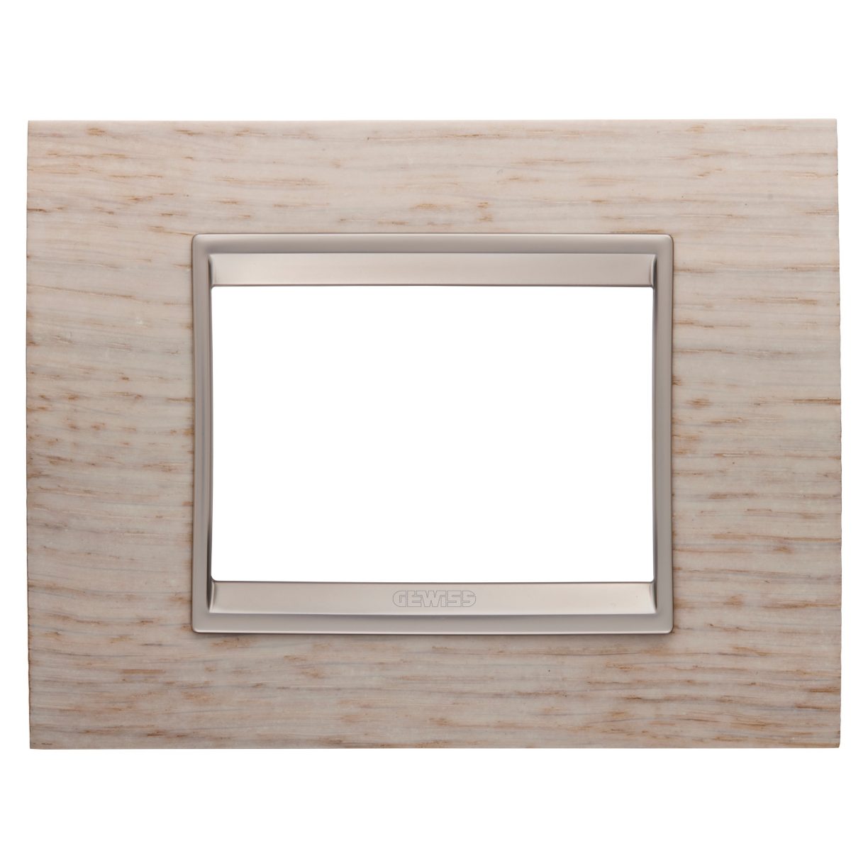 Gewiss GW16203WK Gewiss GW16203WK — Lux Plate - In Wood - 3 Modules - Light Oak - Inner Frame Matt Light Bronze - Chorusmart
