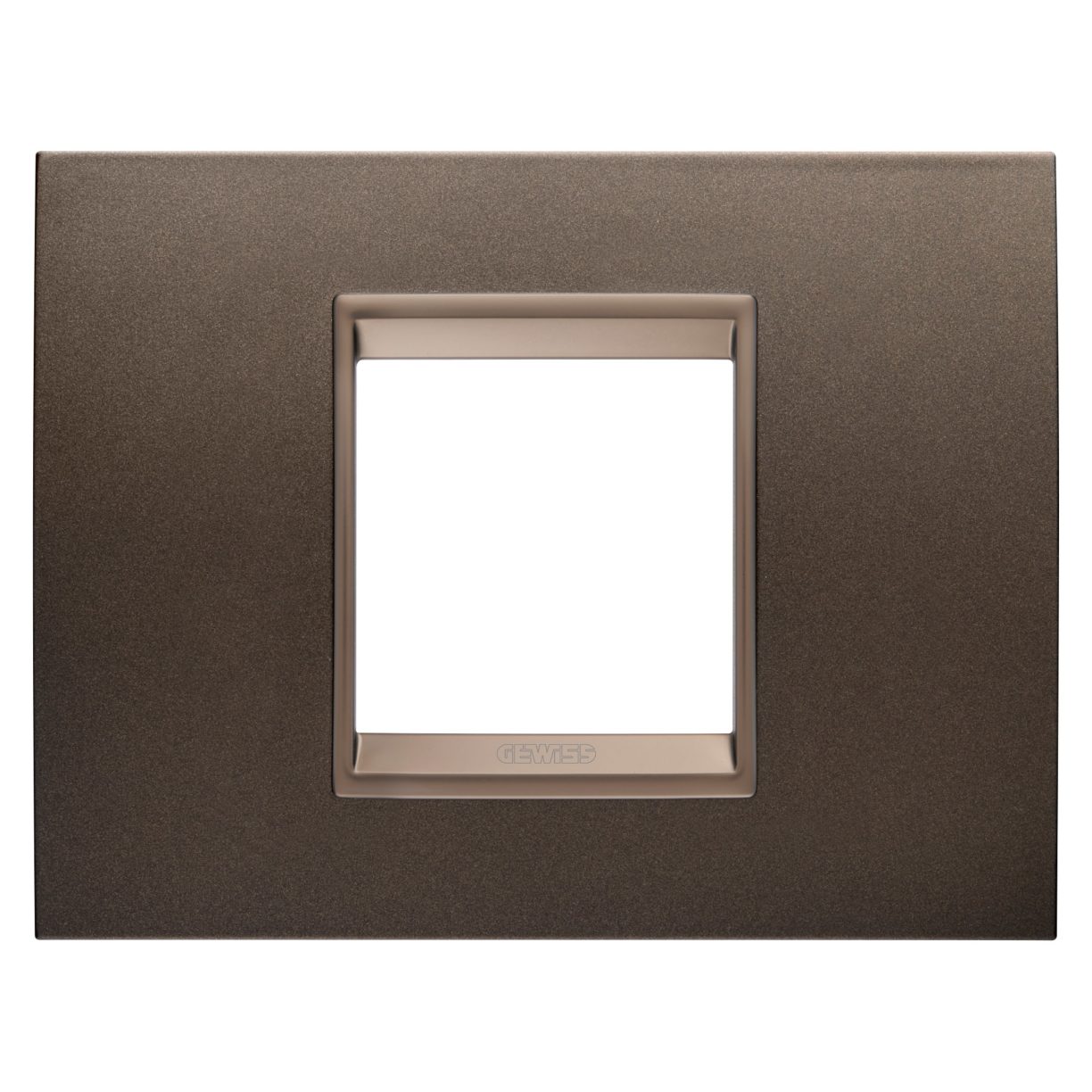 Gewiss GW16202XV Gewiss GW16202XV — Lux Plate - In Metal - 2 Modules - Anodic Brown - Inner Frame Matt Dark Bronze - Chorusmart