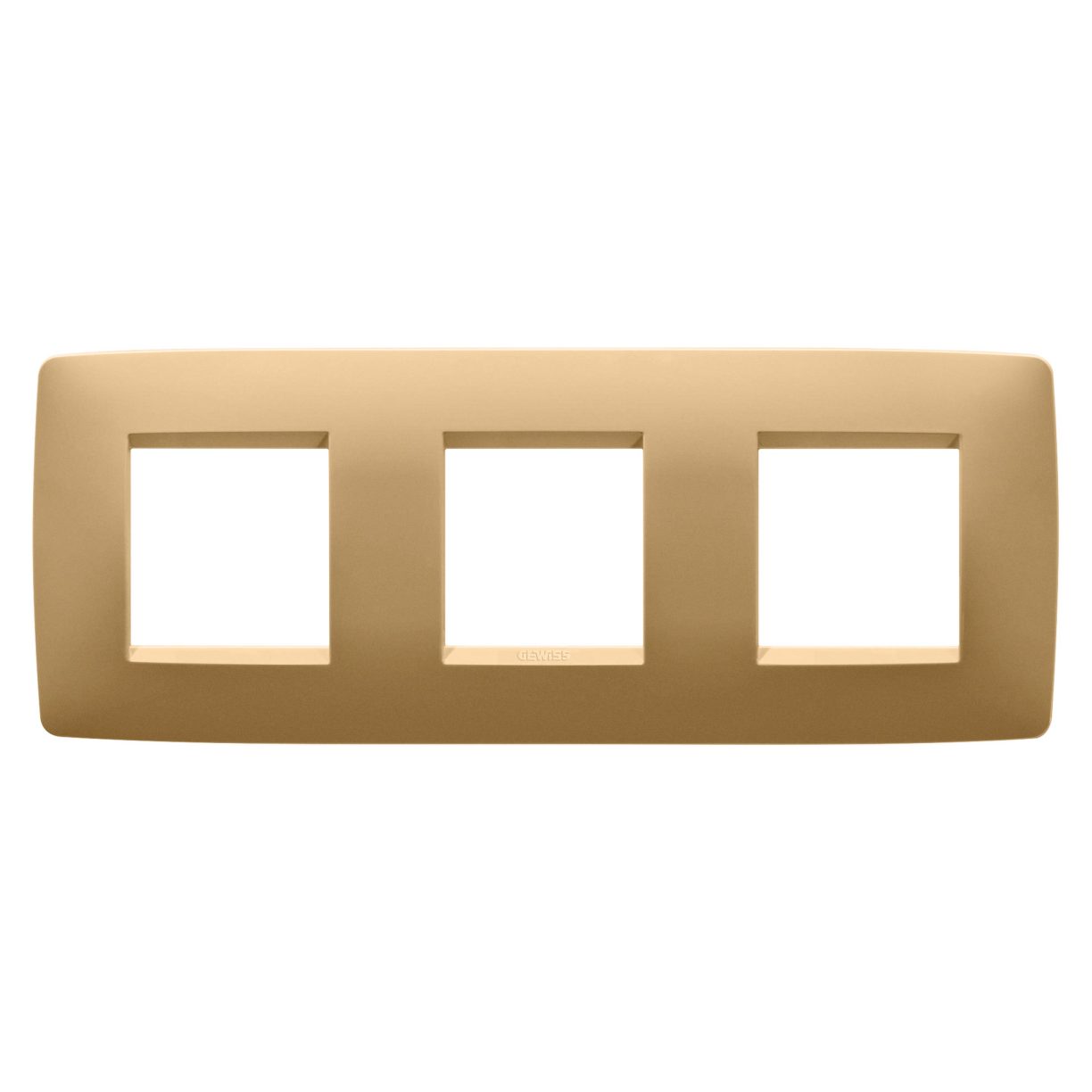 Gewiss GW16126VO Gewiss GW16126VO — One International Plate - In Painted Technopolymer - 2+2+2 Modules Horizontal - Gold - Chorusmart