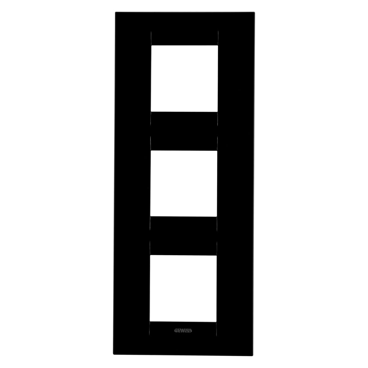 Gewiss GW16427TN Gewiss GW16427TN — Geo International Plate - In Technopolymer - 2+2+2 Modules Vertical - Toner Black - Chorusmart