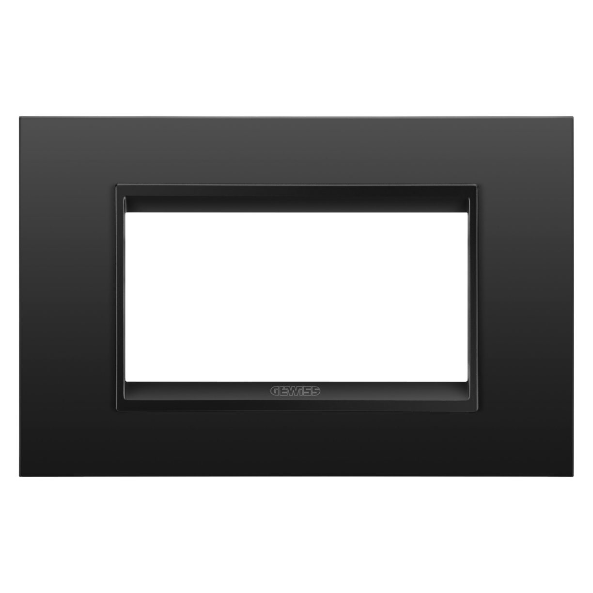 Gewiss GW16204XM Gewiss GW16204XM — Lux Plate - In Metal - 4 Modules - Monochrome Satin Black - Chorusmart