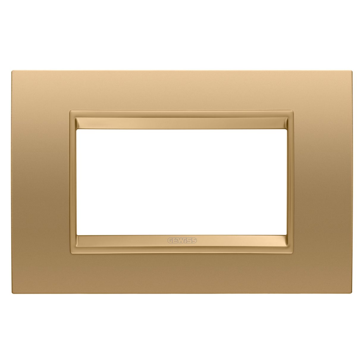 Gewiss GW16204XG Gewiss GW16204XG — Lux Plate - In Metal - 4 Modules - Gold - Inner Frame Matt Gold - Chorusmart