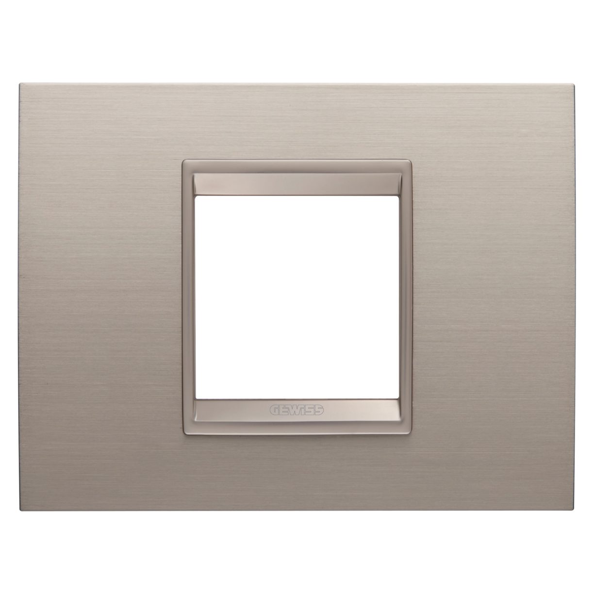 Gewiss GW16202XS Gewiss GW16202XS — Lux Plate - In Metal - 2 Modules - Brushed Aluminium - Inner Frame Matt Light Bronze - Chorusmart