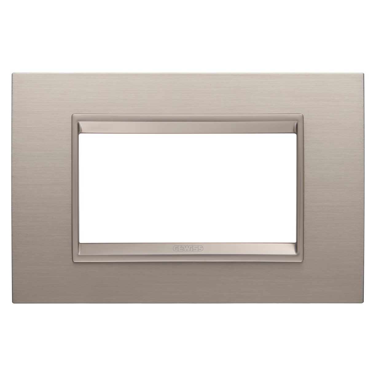 Gewiss GW16204XS Gewiss GW16204XS — Lux Plate - In Metal - 4 Modules - Brushed Aluminium - Inner Frame Matt Light Bronze - Chorusmart