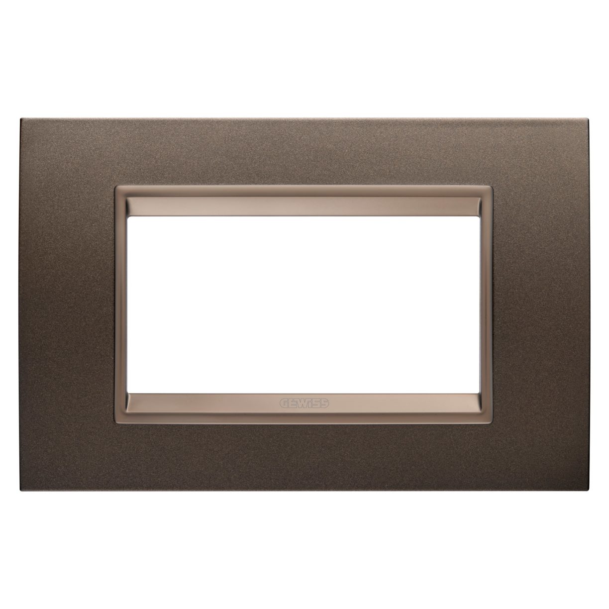 Gewiss GW16204XV Gewiss GW16204XV — Lux Plate - In Metal - 4 Modules - Anodic Brown - Inner Frame Matt Dark Bronze - Chorusmart