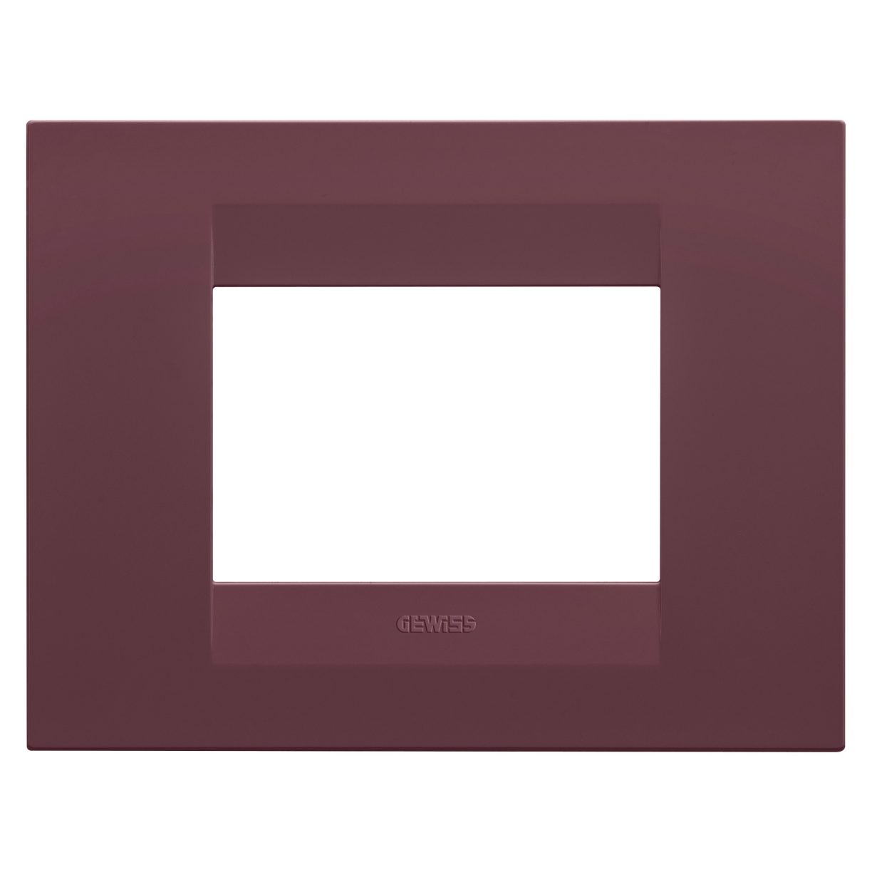 Gewiss GW16403VD Gewiss GW16403VD — Geo Plate - In Painted Technopolymer - 3 Modules - Tuscan Red - Chorusmart