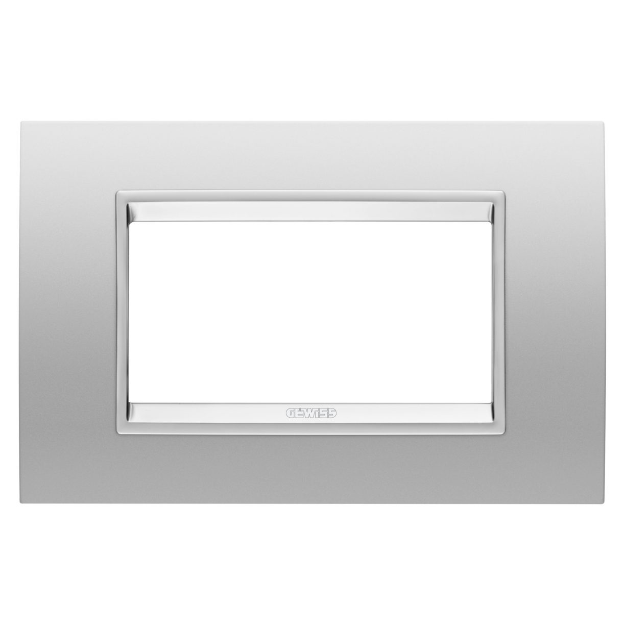 Gewiss GW16204XR Gewiss GW16204XR — Lux Plate - In Metal - 4 Modules - Magnetic Gray - Inner Frame Matt Magnetic Gray - Chorusmart