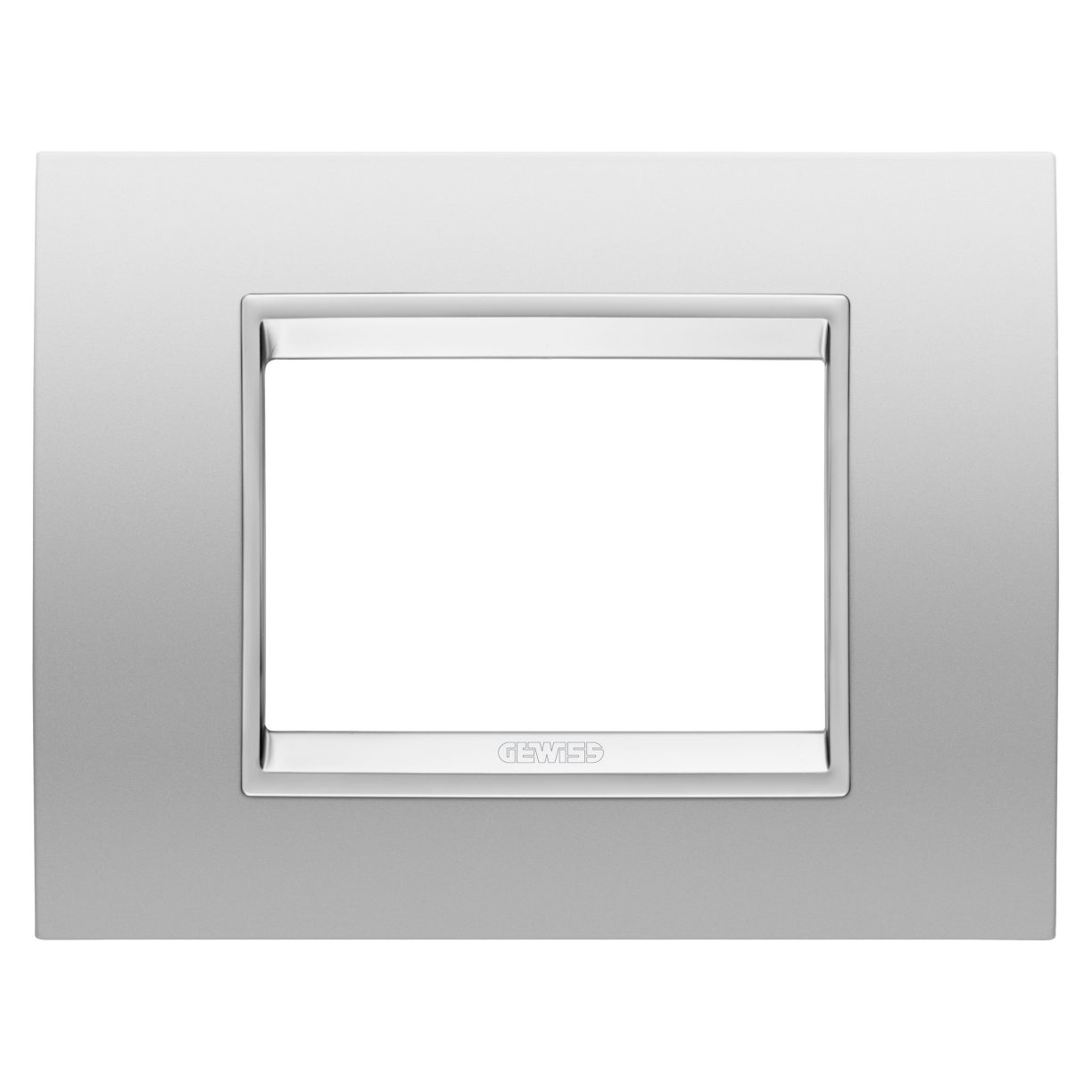 Gewiss GW16203XR Gewiss GW16203XR — Lux Plate - In Metal - 3 Modules - Magnetic Gray - Inner Frame Matt Magnetic Gray - Chorusmart