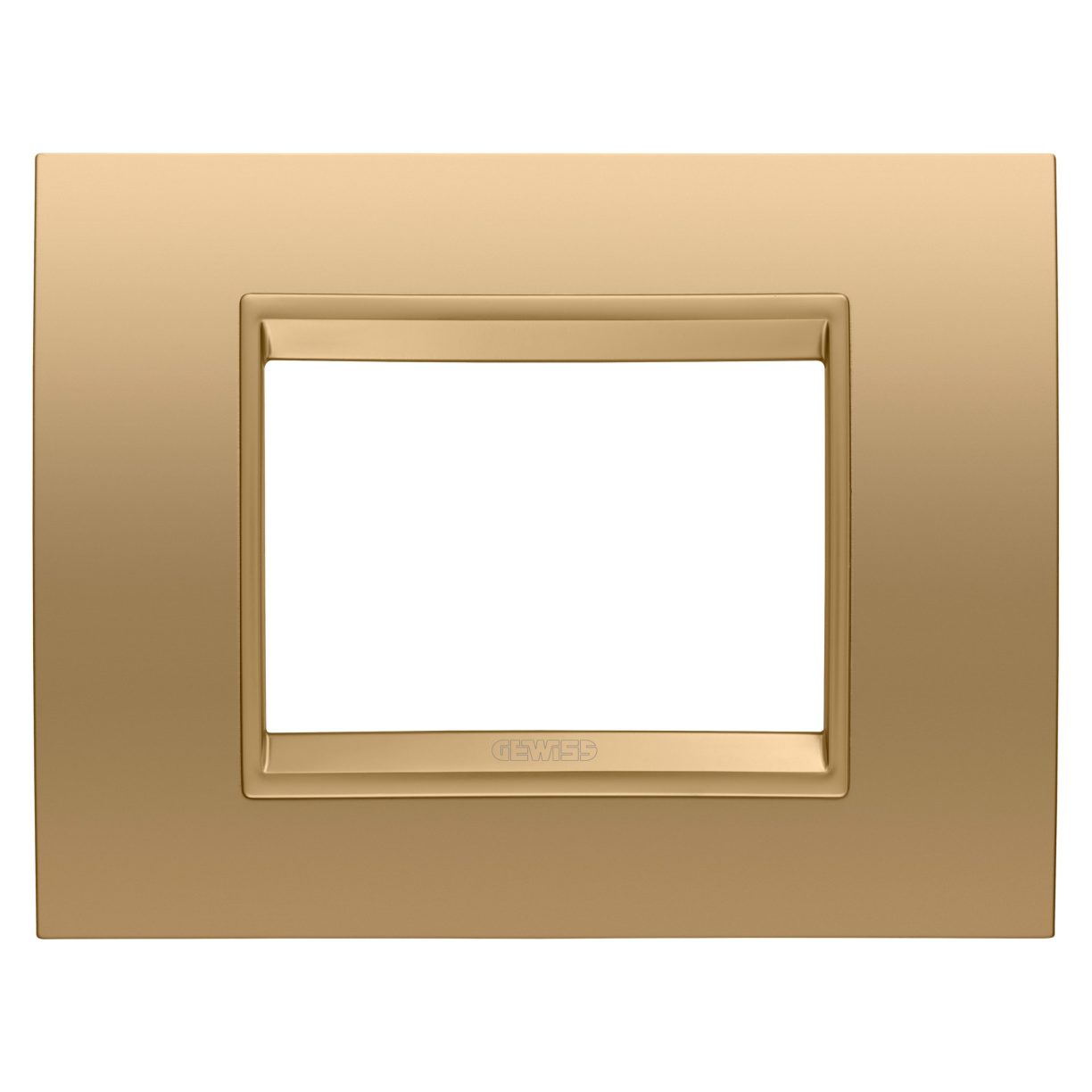 Gewiss GW16203XG Gewiss GW16203XG — Lux Plate - In Metal - 3 Modules - Gold - Inner Frame Matt Gold - Chorusmart