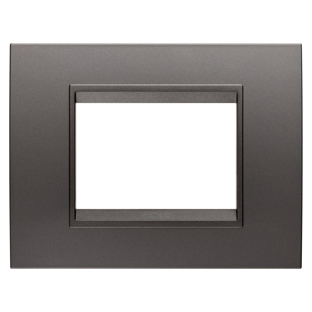 Gewiss GW16203XF Gewiss GW16203XF — Lux Plate - In Metal - 3 Modules - Gunbarrel - Inner Frame Matt Gunbarrel - Chorusmart