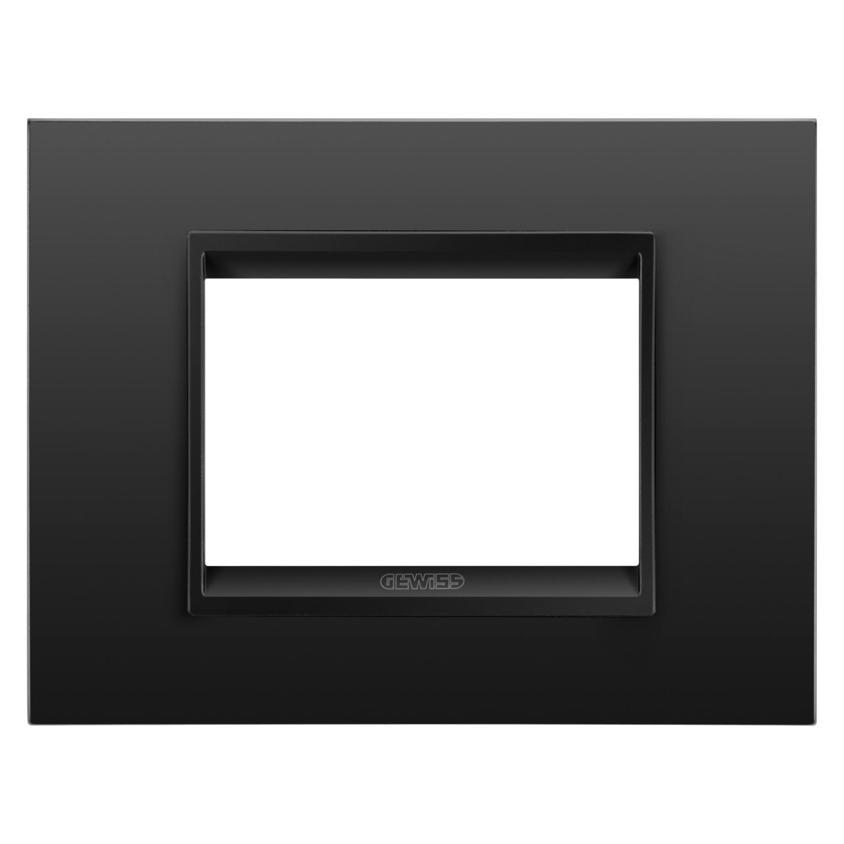 Gewiss GW16203XM Gewiss GW16203XM — Lux Plate - In Metal - 3 Modules - Monochrome Satin Black - Chorusmart
