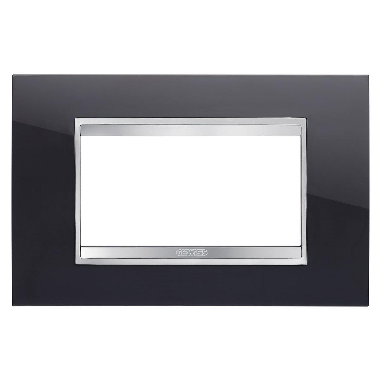 Gewiss GW16204TN Gewiss GW16204TN — Lux Plate - In Technopolymer - 4 Modules - Toner Black - Chorusmart