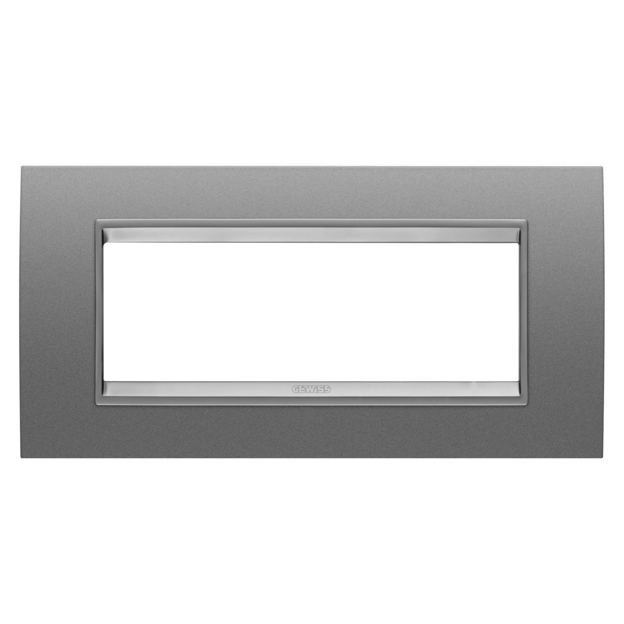 Gewiss GW16206XA Gewiss GW16206XA — Lux Plate - In Metal - 6 Modules - Monochrome Aluminium - Chorusmart
