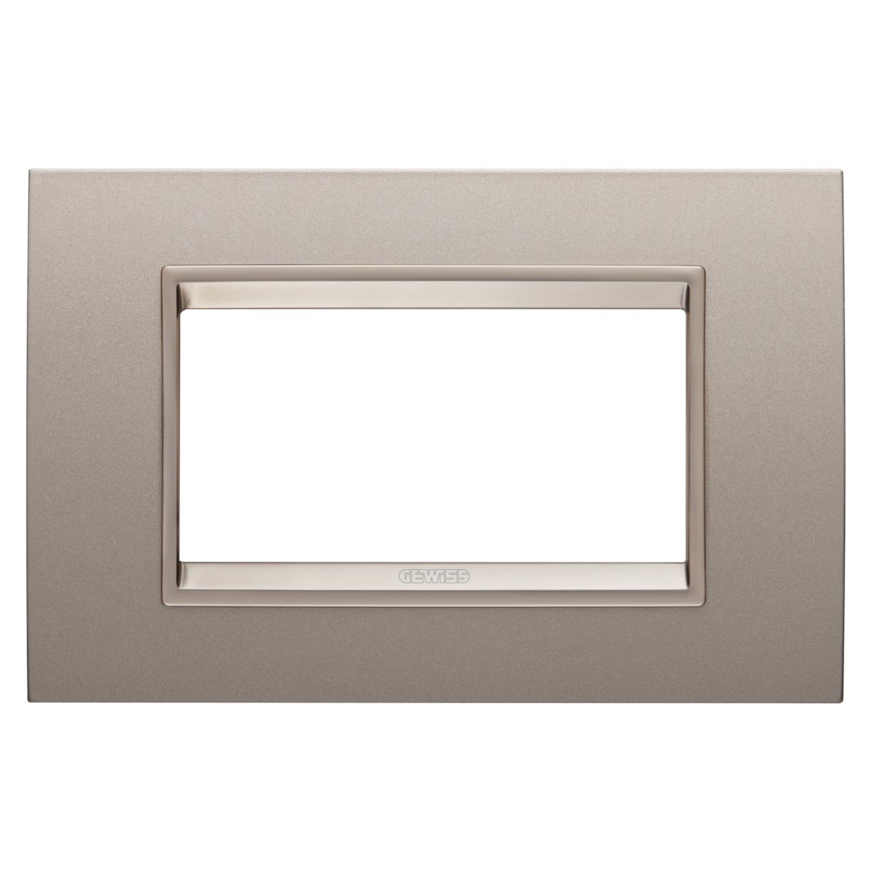 Gewiss GW16204XP Gewiss GW16204XP — Lux Plate - In Metal - 4 Modules - Pearly Bronze - Inner Frame Matt Light Bronze - Chorusmart