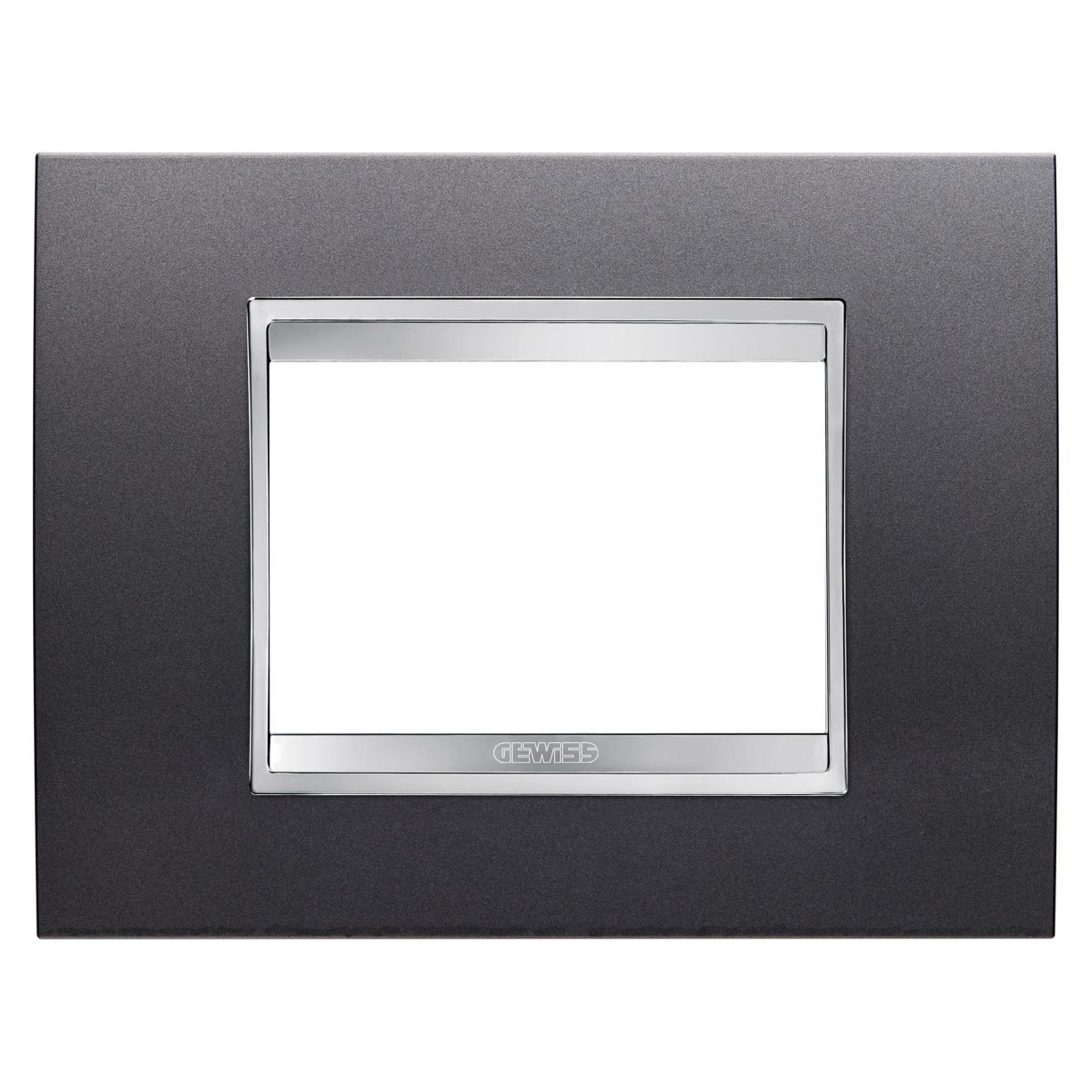 Gewiss GW16203VA Gewiss GW16203VA — Lux Plate - In Painted Technopolymer - 3 Modules - Slate - Chorusmart