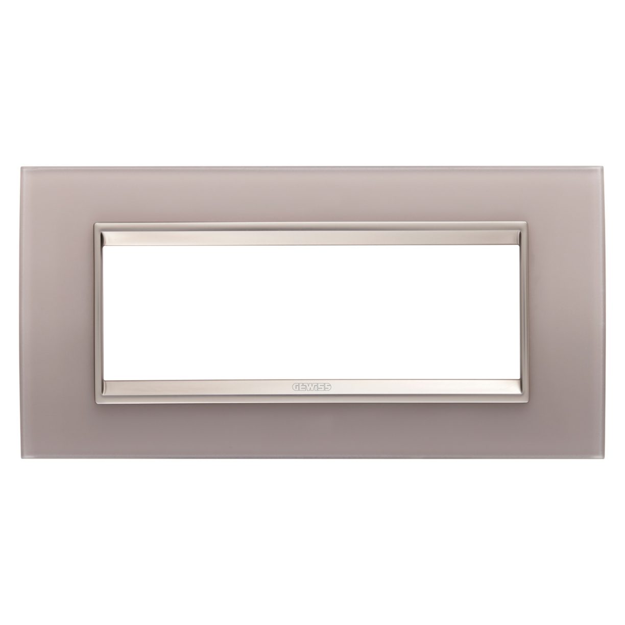 Gewiss GW16206GP Gewiss GW16206GP — Lux Plate - In Glass - 6 Modules - Pearly Gray - Inner Frame Matt Light Bronze - Chorusmart