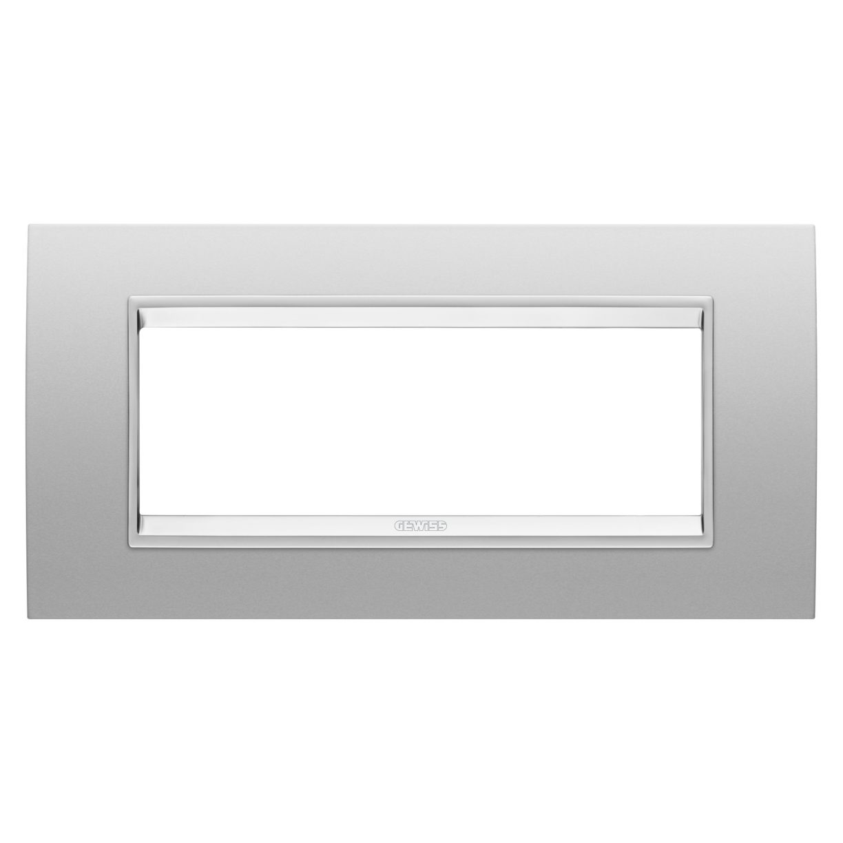 Gewiss GW16206XR Gewiss GW16206XR — Lux Plate - In Metal - 6 Modules - Magnetic Gray - Inner Frame Matt Magnetic Gray - Chorusmart