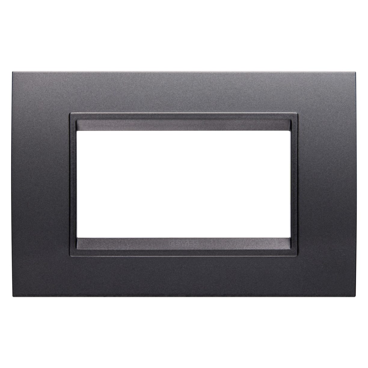 Gewiss GW16204YA Gewiss GW16204YA — Lux Plate - In Painted Technopolymer - 4 Modules - Slate Absolute - Inner Frame Matt Slate - Chorusmart