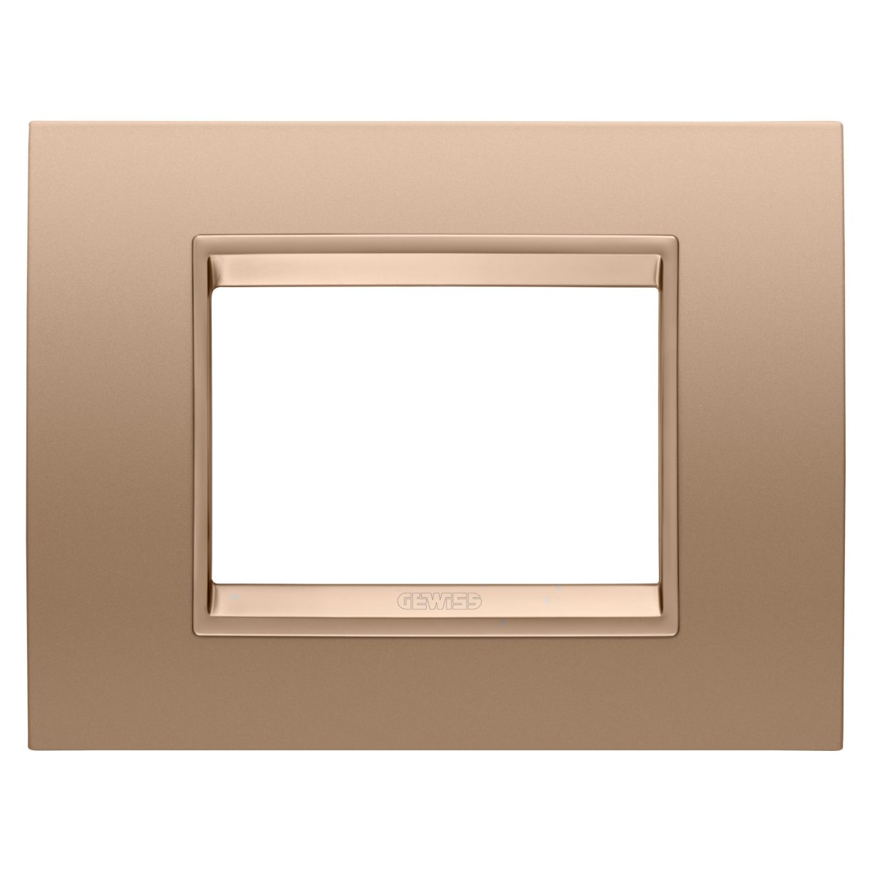 Gewiss GW16203XE Gewiss GW16203XE — Lux Plate - In Metal - 3 Modules - Soft Copper - Inner Frame Matt Soft Copper - Chorusmart