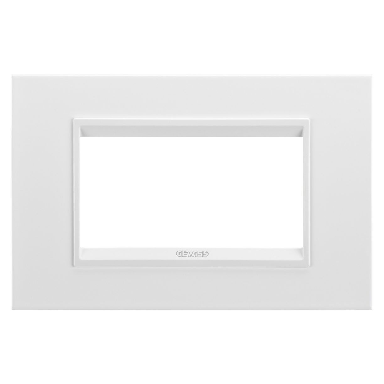 Gewiss GW16204XW Gewiss GW16204XW — Lux Plate - In Metal - 4 Modules - Monochrome Satin White - Chorusmart
