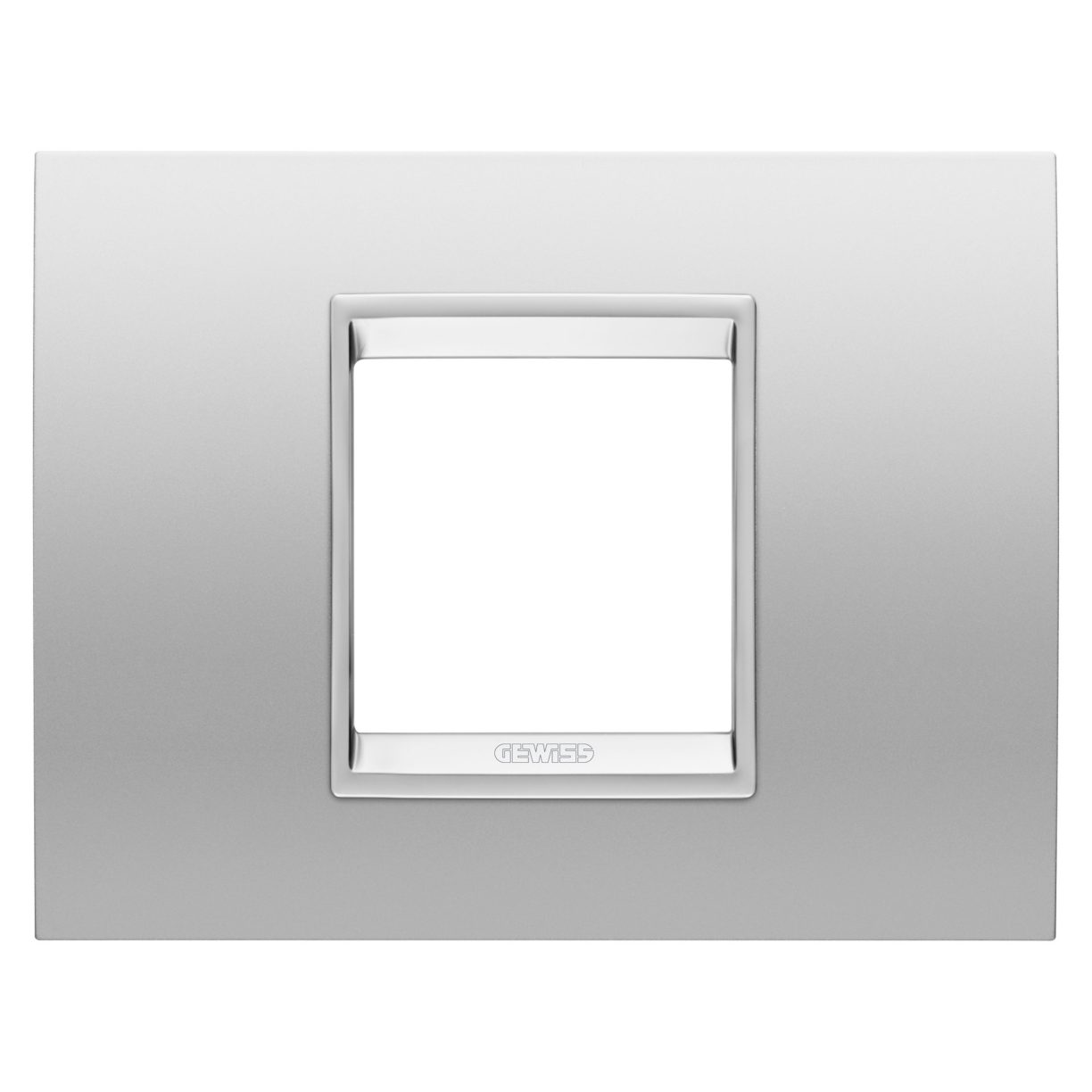 Gewiss GW16202XR Gewiss GW16202XR — Lux Plate - In Metal - 2 Modules - Magnetic Gray - Inner Frame Matt Magnetic Gray - Chorusmart