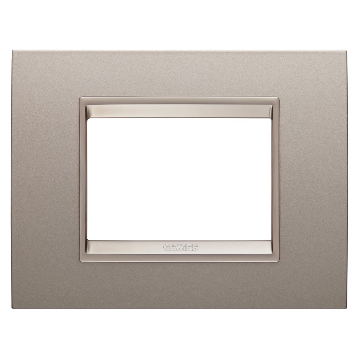 Gewiss GW16203XP Gewiss GW16203XP — Lux Plate - In Metal - 3 Modules - Pearly Bronze - Inner Frame Matt Light Bronze - Chorusmart