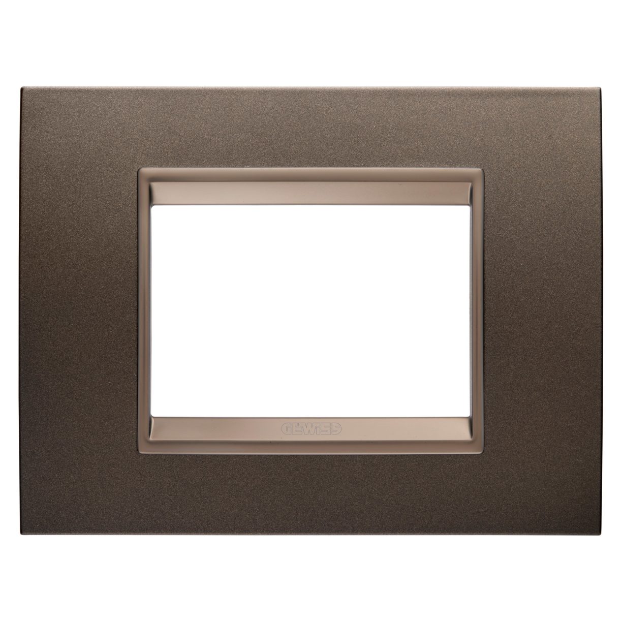 Gewiss GW16203XV Gewiss GW16203XV — Lux Plate - In Metal - 3 Modules - Anodic Brown - Inner Frame Matt Dark Bronze - Chorusmart