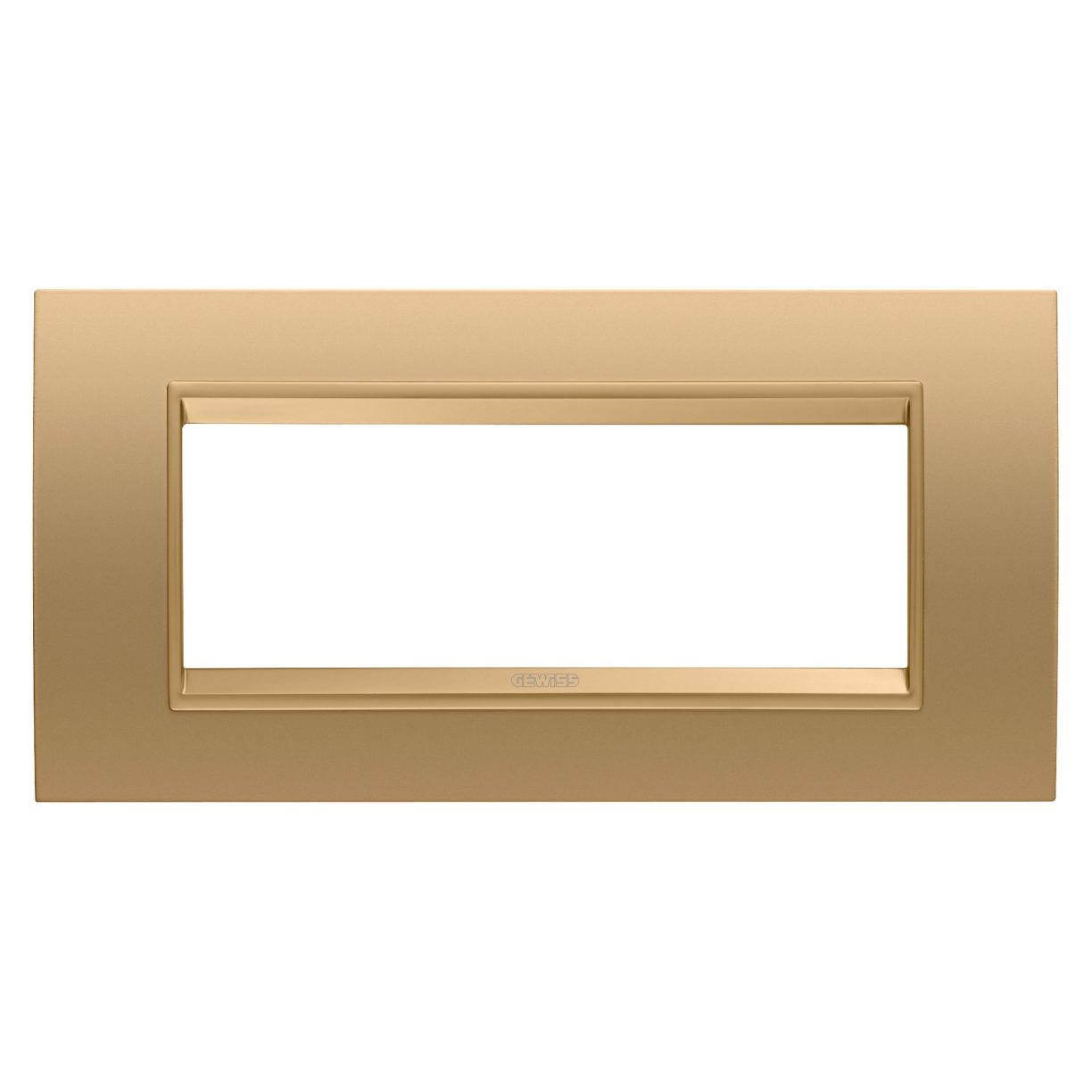 Gewiss GW16206XG Gewiss GW16206XG — Lux Plate - In Metal - 6 Modules - Gold - Inner Frame Matt Gold - Chorusmart