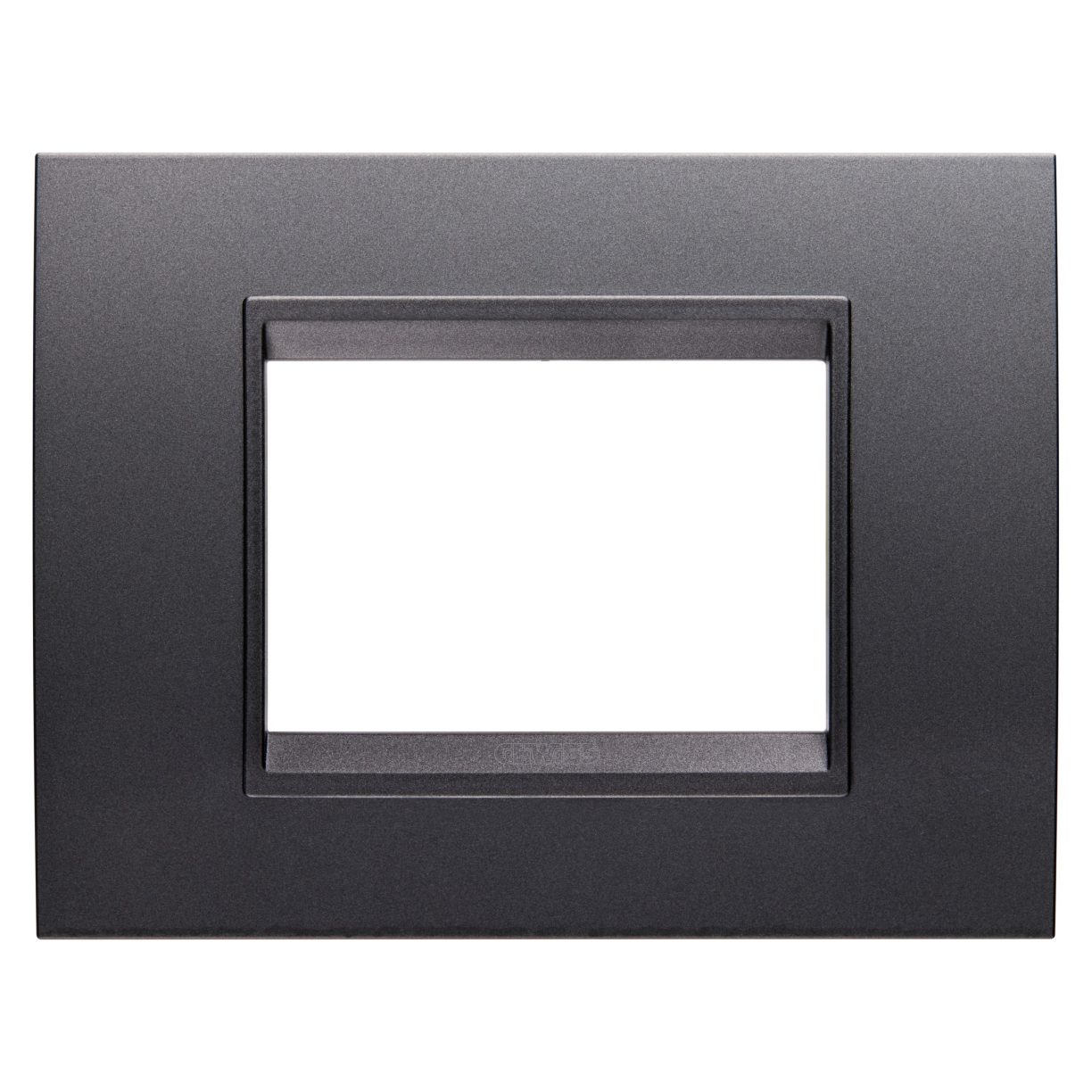Gewiss GW16203YA Gewiss GW16203YA — Lux Plate - In Painted Technopolymer - 3 Modules - Slate Absolute - Inner Frame Matt Slate - Chorusmart