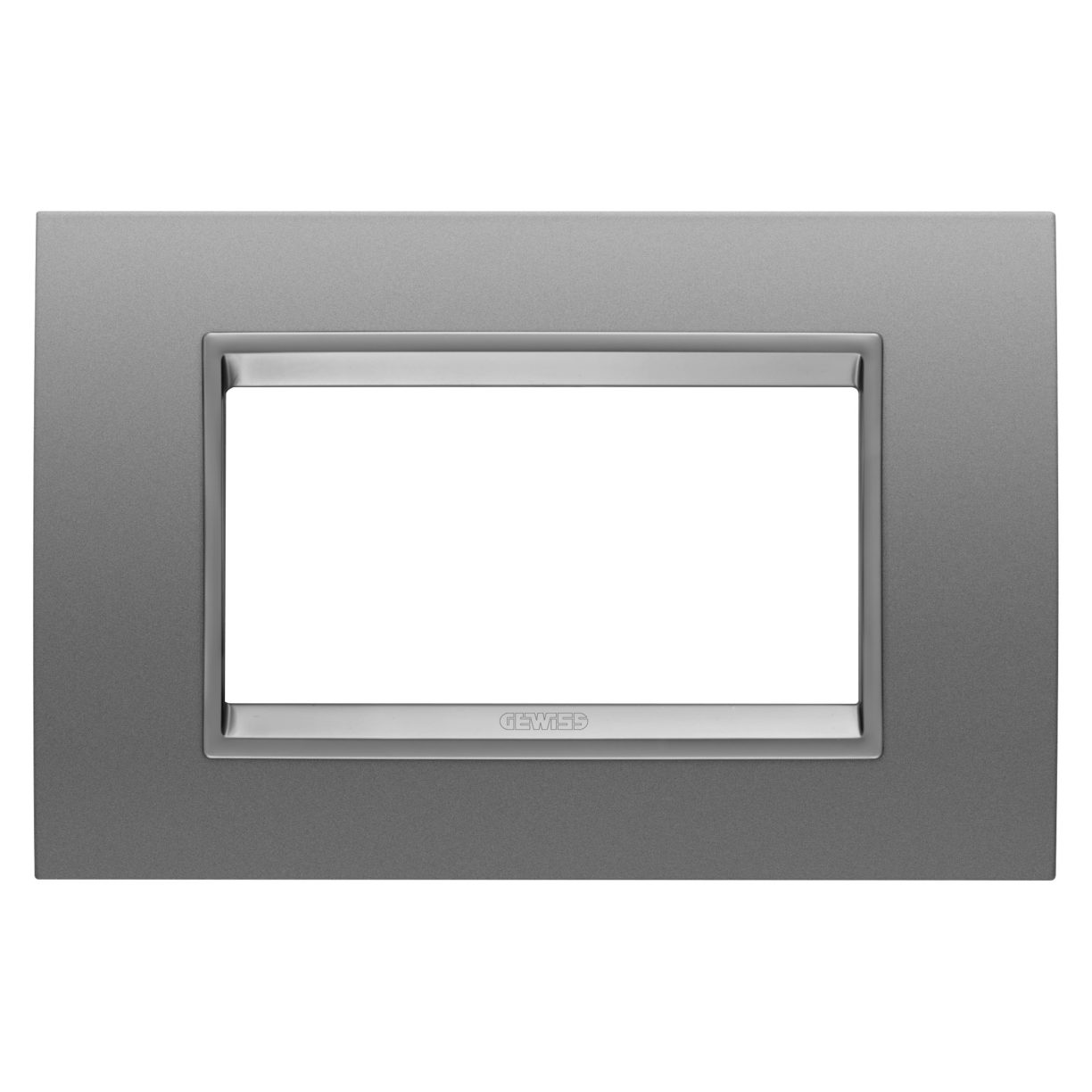 Gewiss GW16204XA Gewiss GW16204XA — Lux Plate - In Metal - 4 Modules - Monochrome Aluminium - Chorusmart