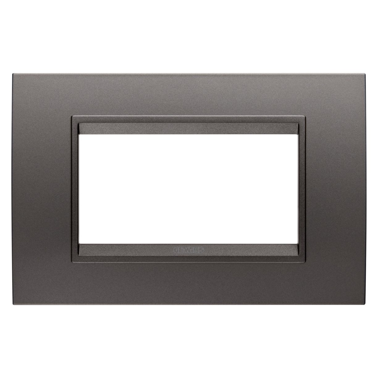 Gewiss GW16204XF Gewiss GW16204XF — Lux Plate - In Metal - 4 Modules - Gunbarrel - Inner Frame Matt Gunbarrel - Chorusmart