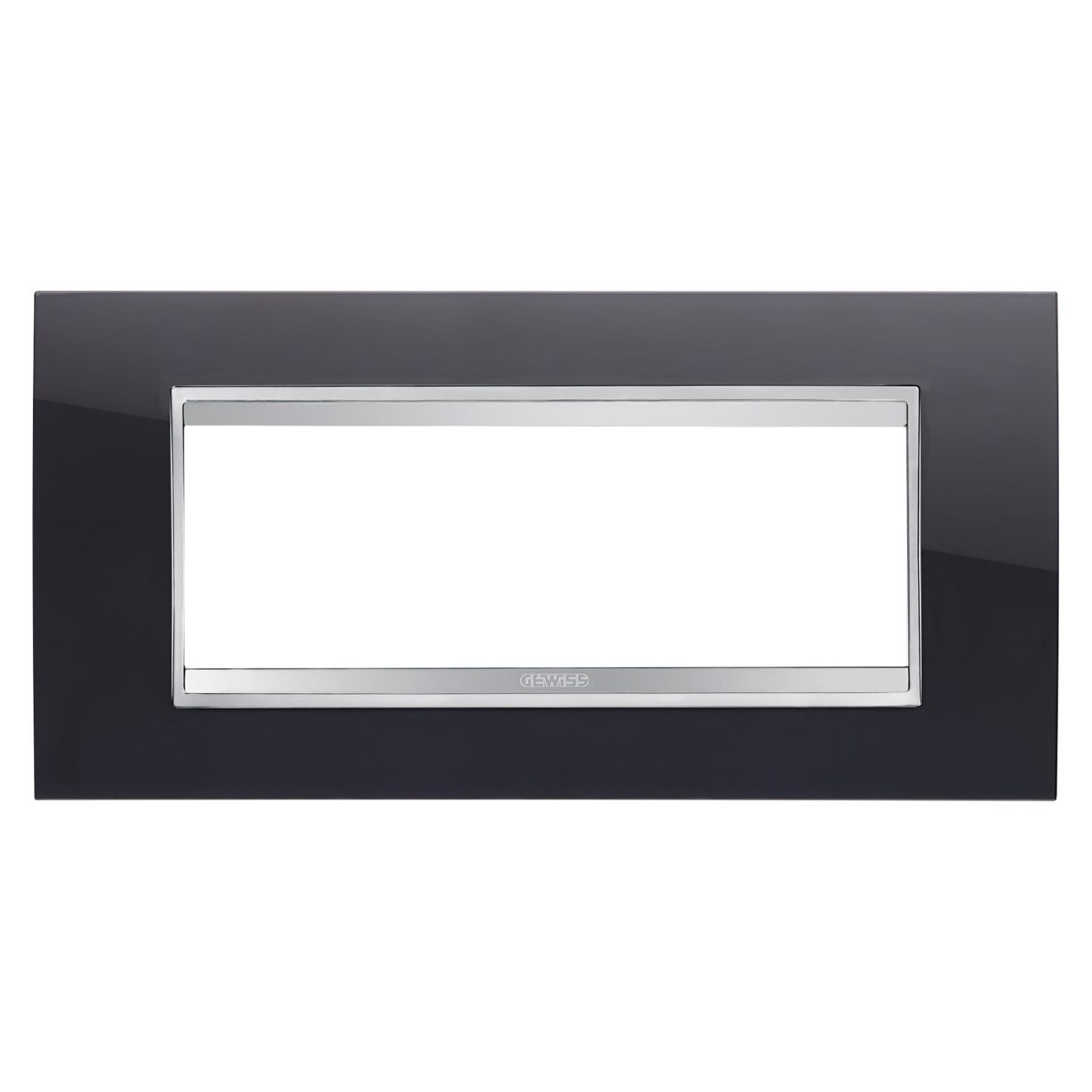 Gewiss GW16206TN Gewiss GW16206TN — Lux Plate - In Technopolymer - 6 Modules - Toner Black - Chorusmart