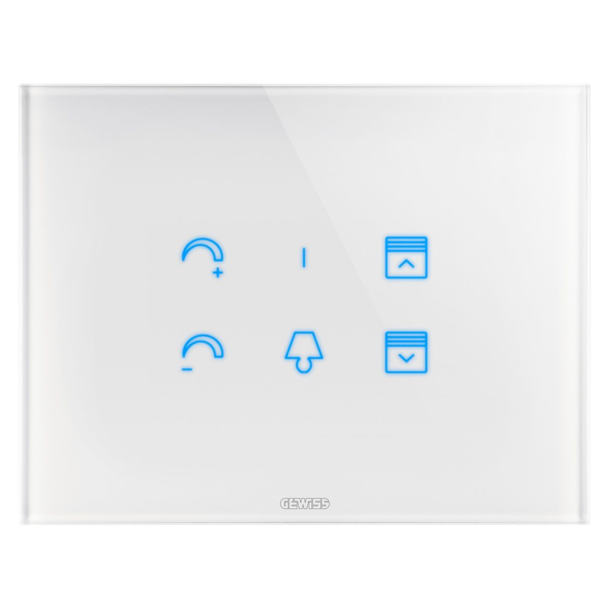 Gewiss GW16955CB Gewiss GW16955CB — Ice Touch Plate - In Glass - Interchangeable Symbols - White - Chorusmart