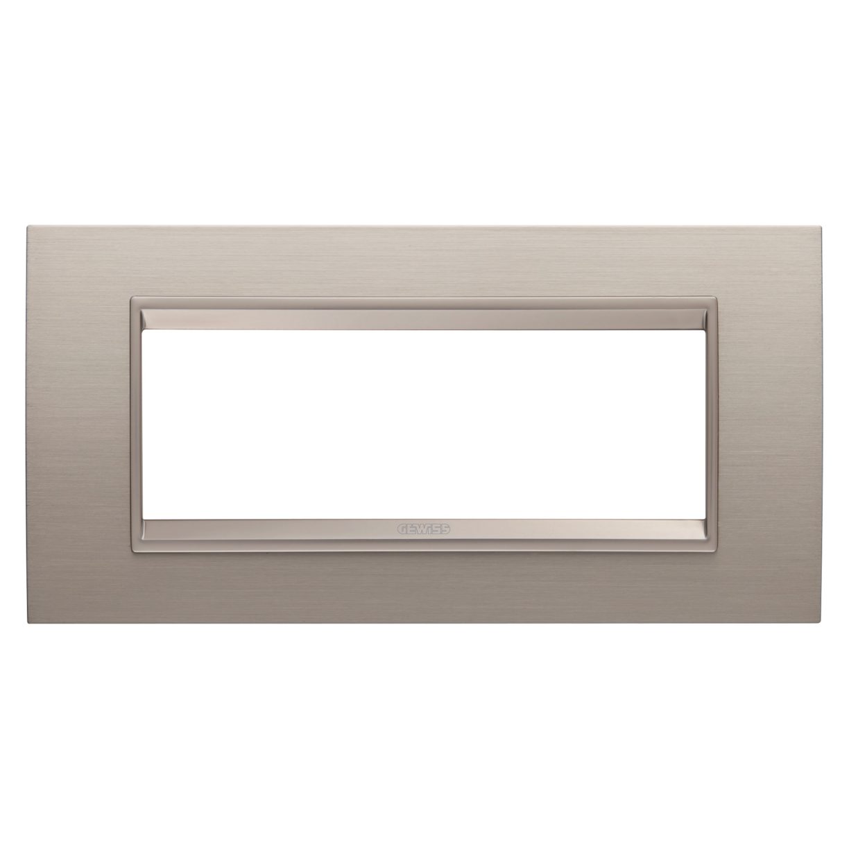Gewiss GW16206XS Gewiss GW16206XS — Lux Plate - In Metal - 6 Modules - Brushed Aluminium - Inner Frame Matt Light Bronze - Chorusmart