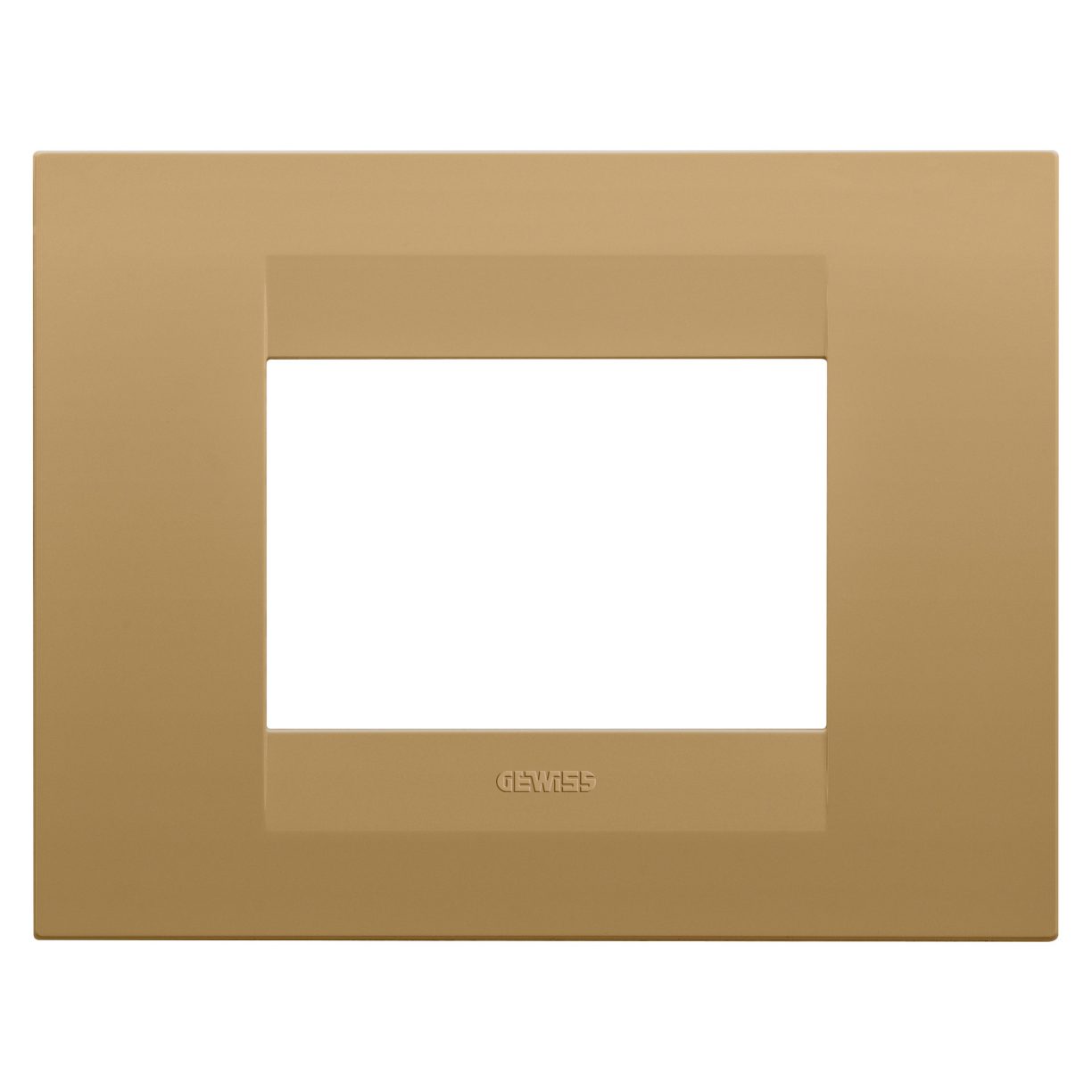 Gewiss GW16403VO Gewiss GW16403VO — Geo Plate - In Painted Technopolymer - 3 Modules - Gold - Chorusmart