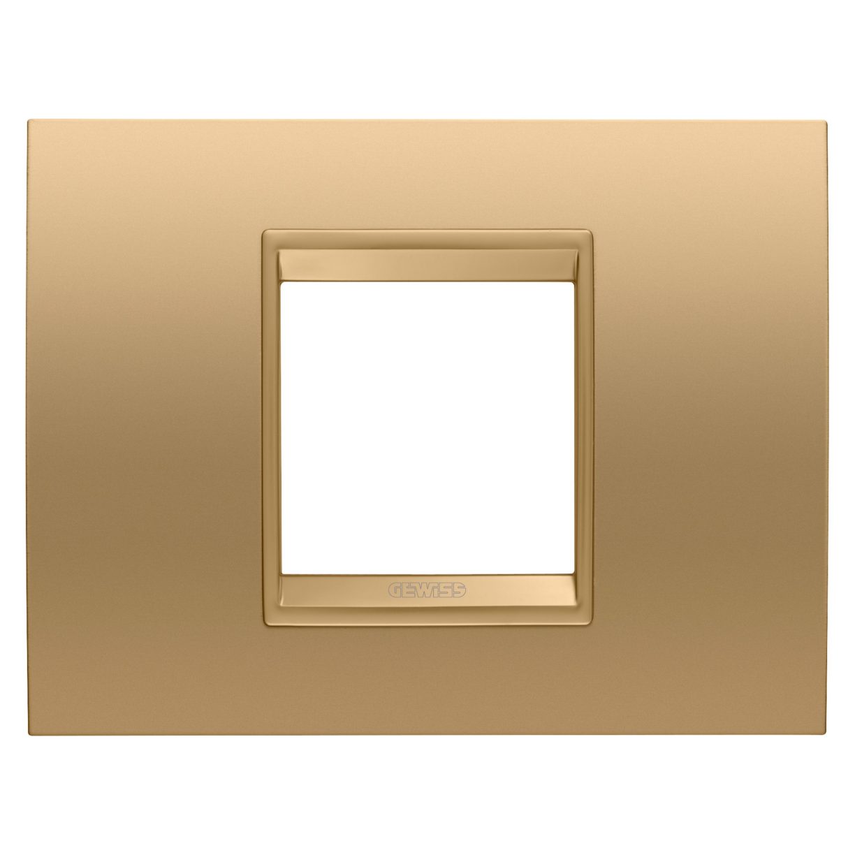 Gewiss GW16202XG Gewiss GW16202XG — Lux Plate - In Metal - 2 Modules - Gold - Inner Frame Matt Gold - Chorusmart