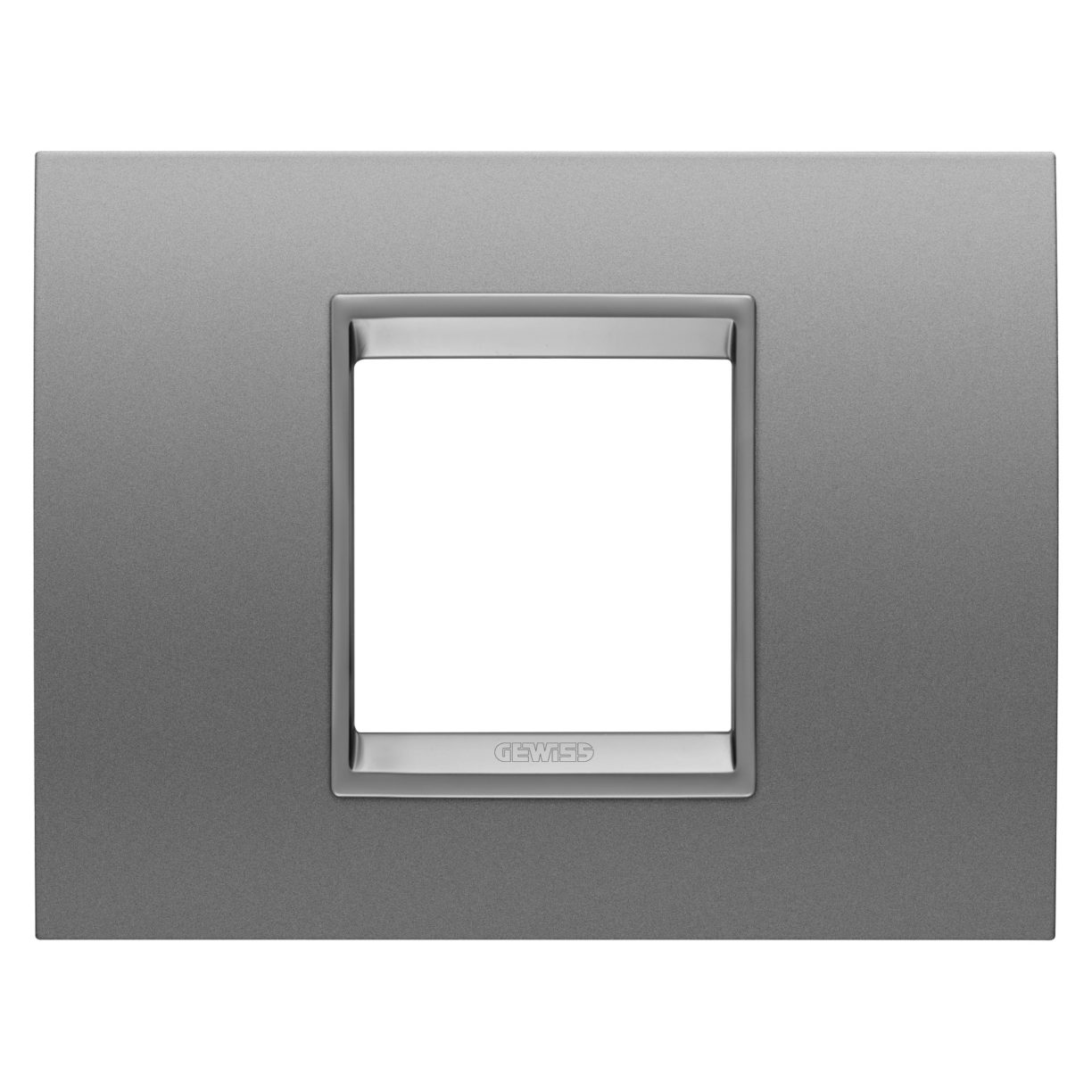 Gewiss GW16202XA Gewiss GW16202XA — Lux Plate - In Metal - 2 Modules - Monochrome Aluminium - Chorusmart