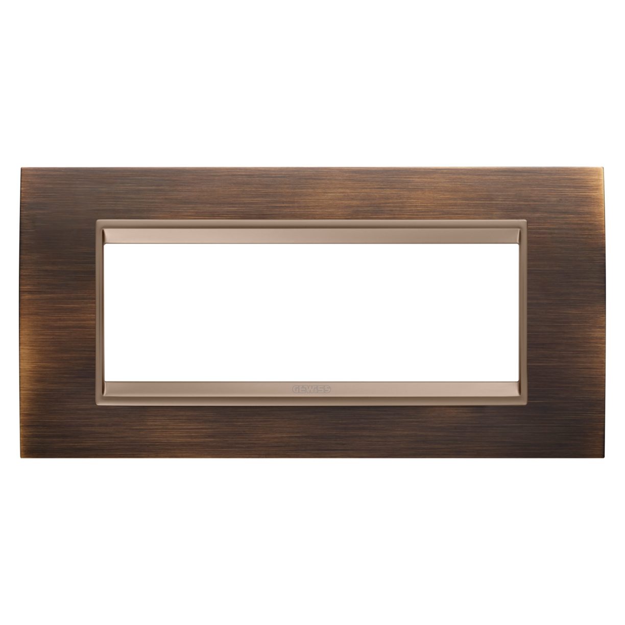 Gewiss GW16206XQ Gewiss GW16206XQ — Lux Plate - In Metal - 6 Modules - Antique Brass - Inner Frame Matt Dark Bronze - Chorusmart