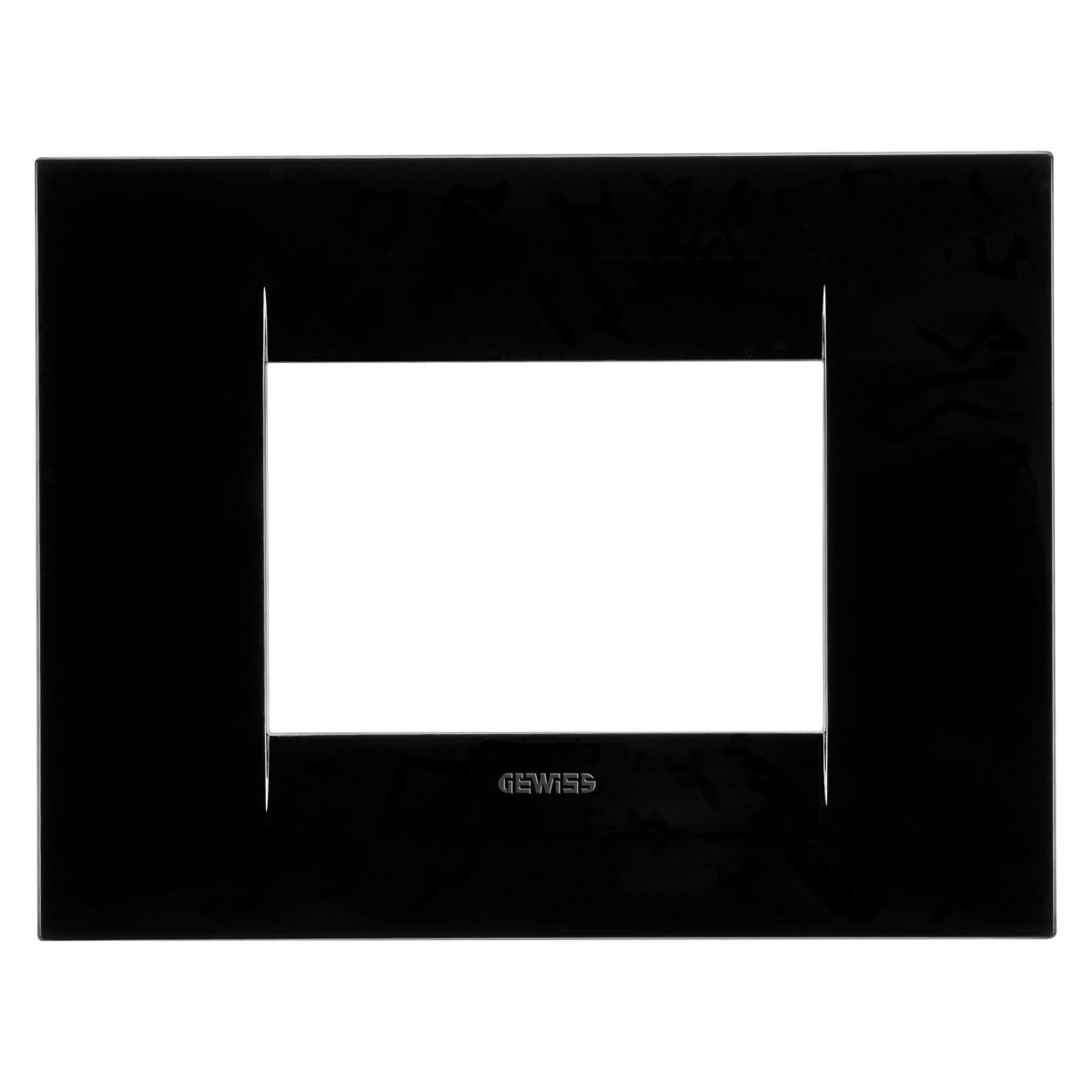 Gewiss GW16403TN Gewiss GW16403TN — Geo Plate - In Technopolymer - 3 Modules - Toner Black - Chorusmart