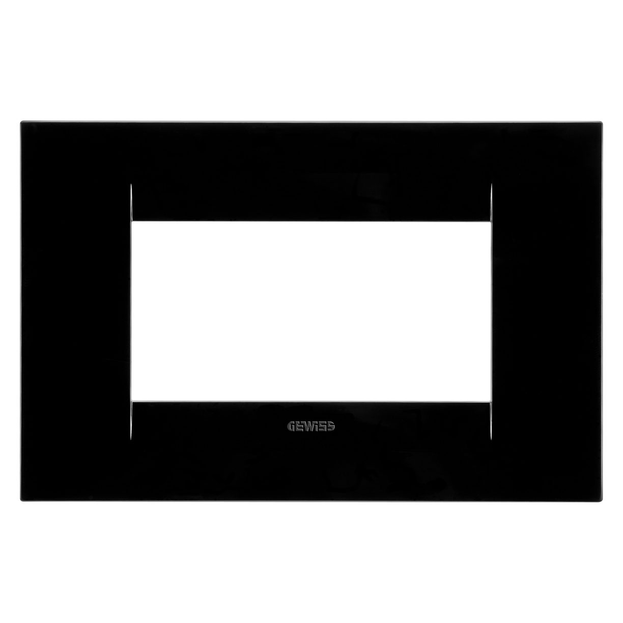 Gewiss GW16404TN Gewiss GW16404TN — Geo Plate - In Technopolymer - 4 Modules - Toner Black - Chorusmart