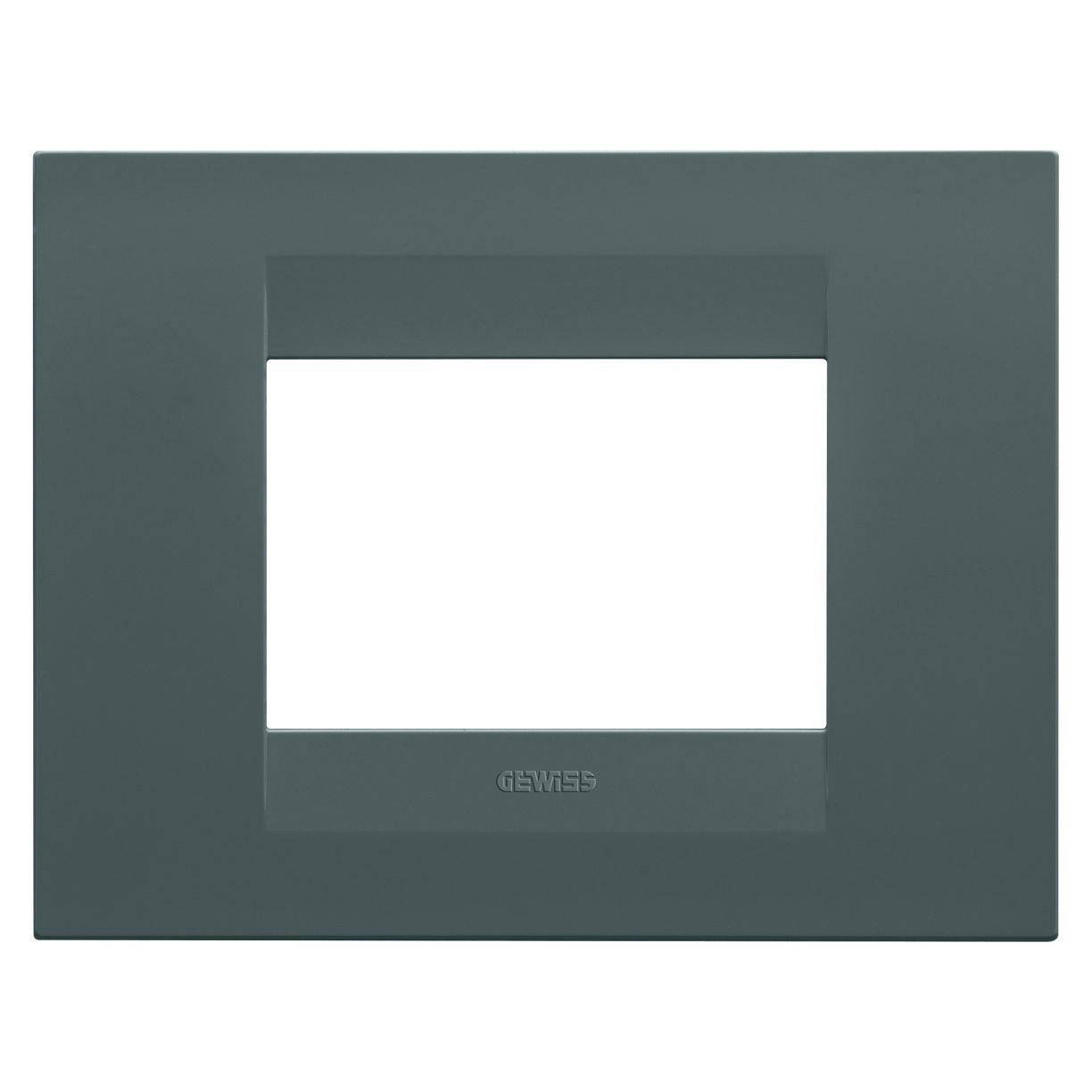 Gewiss GW16403VZ Gewiss GW16403VZ — Geo Plate - In Painted Technopolymer - 3 Modules - Teal - Chorusmart