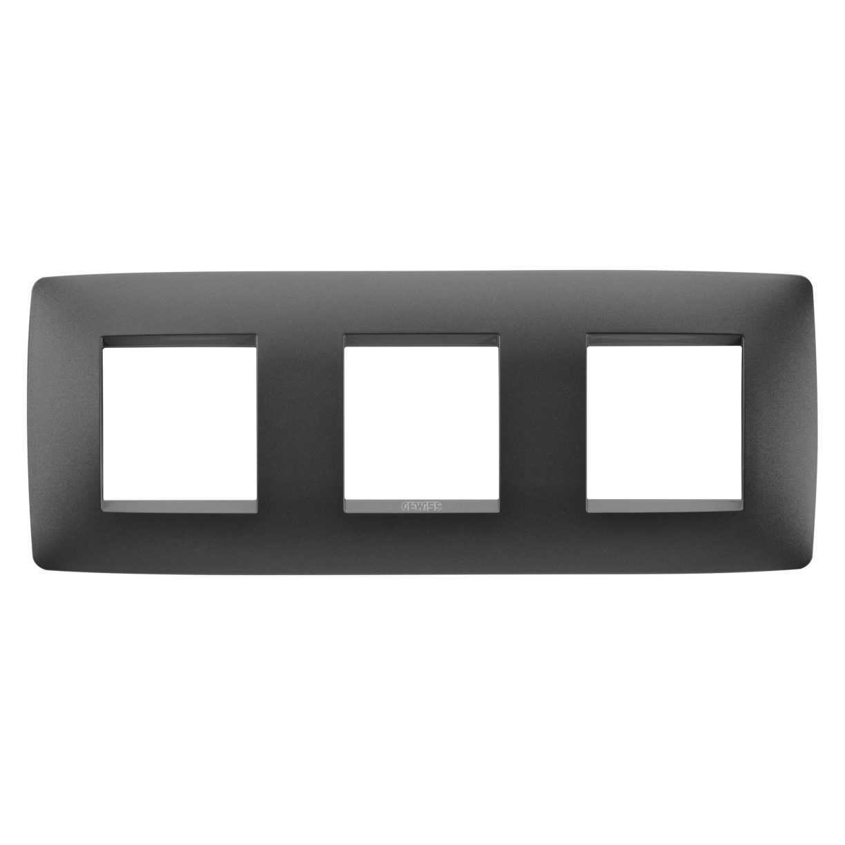 Gewiss GW16126VN Gewiss GW16126VN — One International Plate - Painted Technopolymer - 2+2+2 Modules Horizontal - Satin Black - Chorusmart