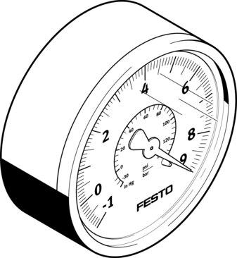 Festo 537814 Vacuum gauge VAM-63-V1/9-R1/4-EN