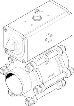 Festo 1810740 Ball valve actuator unit VZBA-4"-WW-63-T-22-F10-V4V4T-PP240-R-90-C