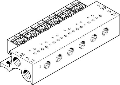 Festo 197222 Manifold MHA1-PR2-3-M3-PI