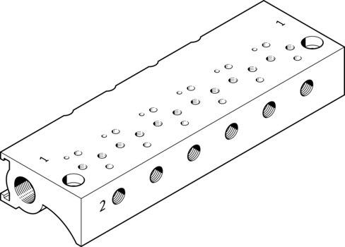 Festo 197207 Manifold MHA1-P2-2-M3