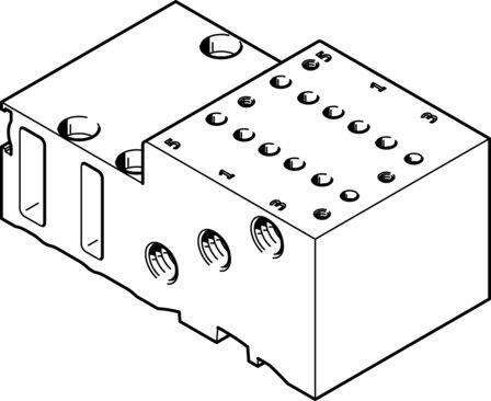 Festo 525122 Manifold block MHP2-PR2-5