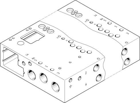 Festo 573938 Manifold rail VABM-L1-14W-G14-24-M-GR